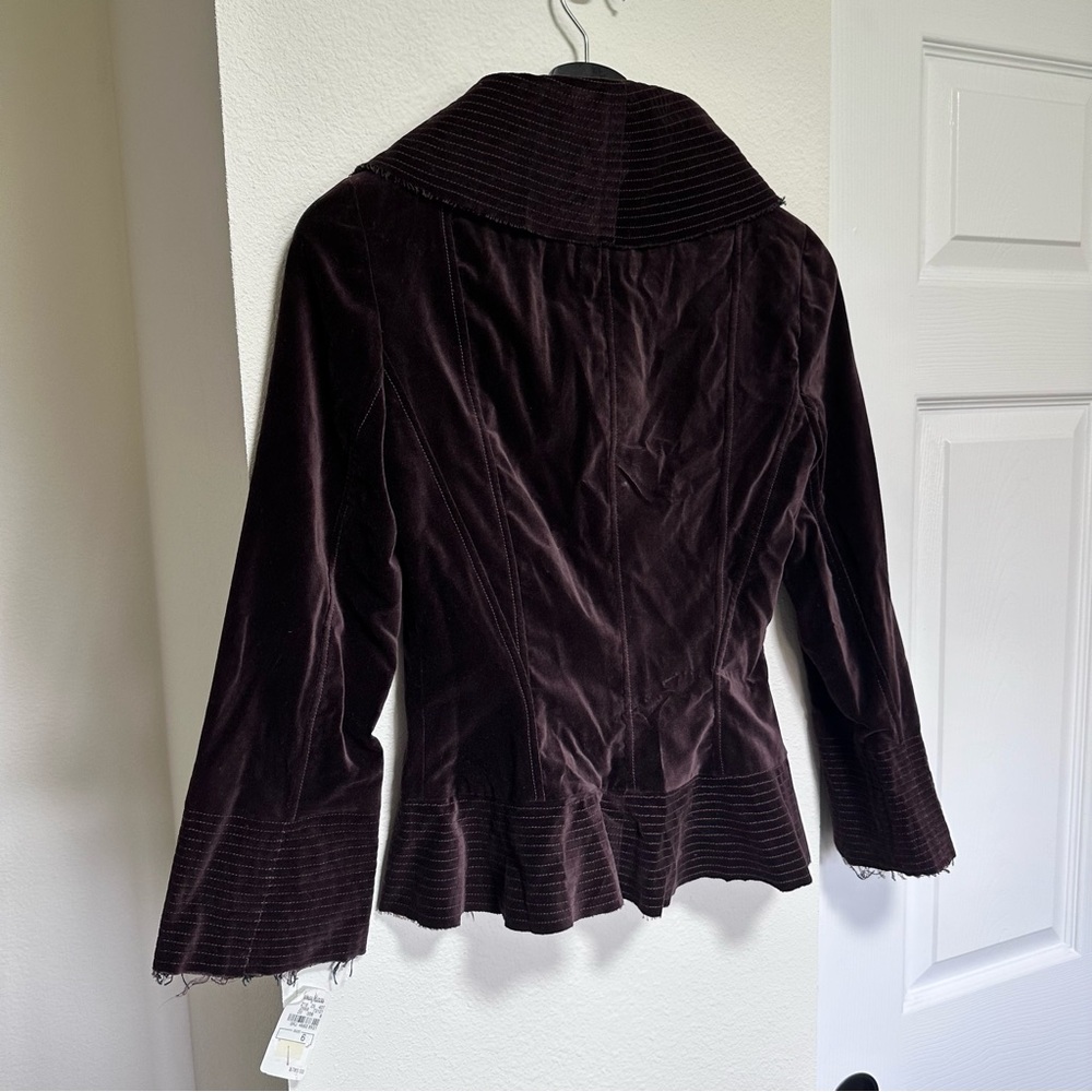 Easton Pearson Velvet Blazer in Deep Brown - Picture 2 of 14